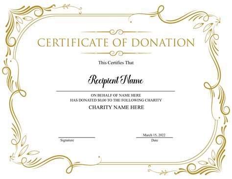 7 Printable Donation Certificates Templates